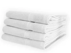 Tapis de bain éponge 100 % coton blanc - 50 x 70 cm - 550 g/m2 - lot de 10