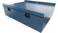 Tiroirs de rangement sous lit métallique - Steel - l. 120 x h. 37,6 x pr. 92 cm - lot de 2 - pour lit l. 90 cm
