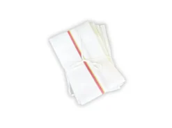 Torchon 100 % coton blanc liteaux couleur - 60 x 80 cm - 200 g/m2 - lot de 20