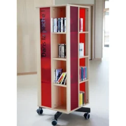 Tour à livres Majeo - sur roulettes