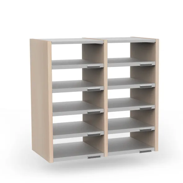Trieur à cases 2 colonnes Trimod - double face - 10 cases - h. 66 cm - prestation en option