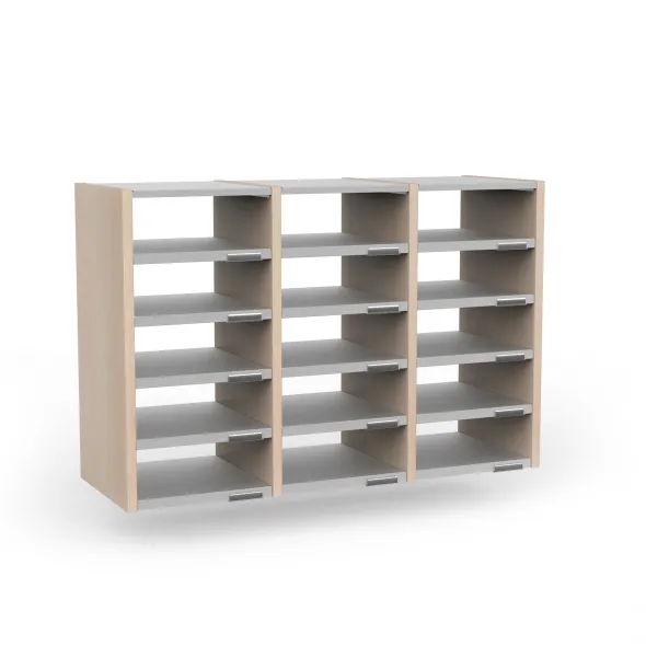 Trieur à cases 3 colonnes Trimod - double face - 15 cases - h. 66 cm - prestation en option