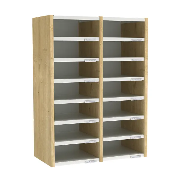 Trieur à cases 2 colonnes Trimod - dos métallique - 14 cases h. 92 cm - prestation en option