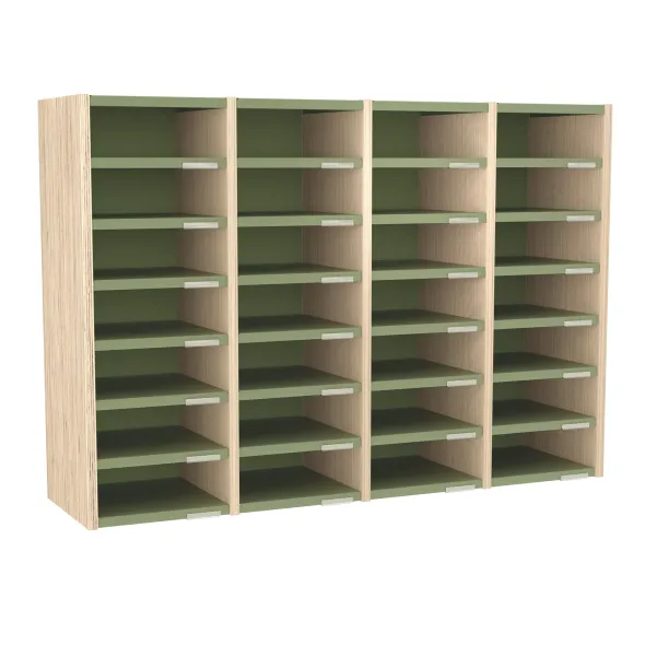 Trieur à cases 4 colonnes Trimod - dos métallique - 28 cases h. 92 cm - prestation en option