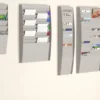Trieur mural horizontal - polystyrène - 6 cases A4 - gris