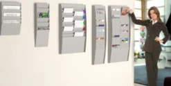 Trieur mural horizontal - polystyrène - 6 cases A4 - gris