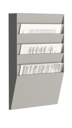 Trieur mural horizontal - polystyrène - 6 cases A4 - gris