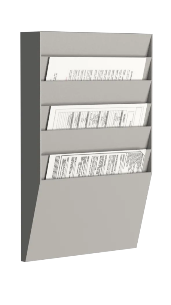 Trieur mural horizontal - polystyrène - 6 cases A4 - gris