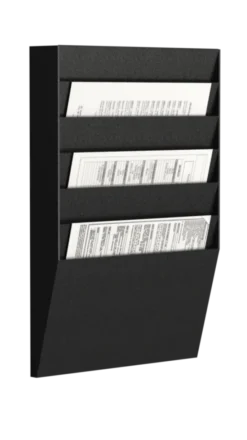 Trieur mural horizontal - polystyrène - 6 cases A4 - noir