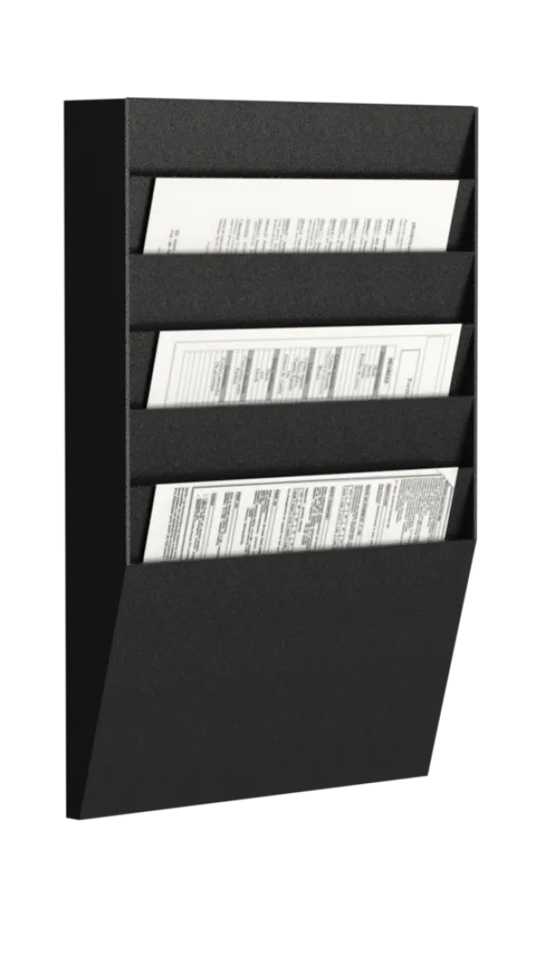 Trieur mural horizontal - polystyrène - 6 cases A4 - noir