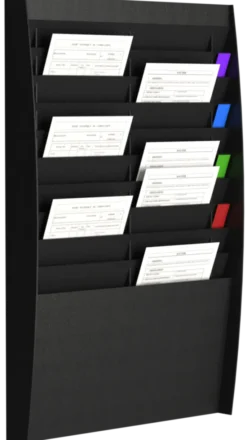 Trieur mural vertical - polystyrène - 20 cases A4 - noir