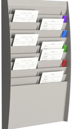 Trieur mural vertical - polystyrène - 20 cases A4 - gris