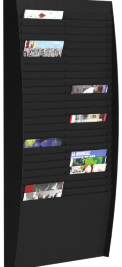 Trieur mural vertical - polystyrène - 50 cases A4 - noir