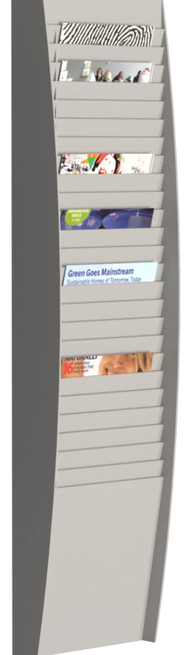 Trieur mural vertical - polystyrène - 25 cases A4 - gris