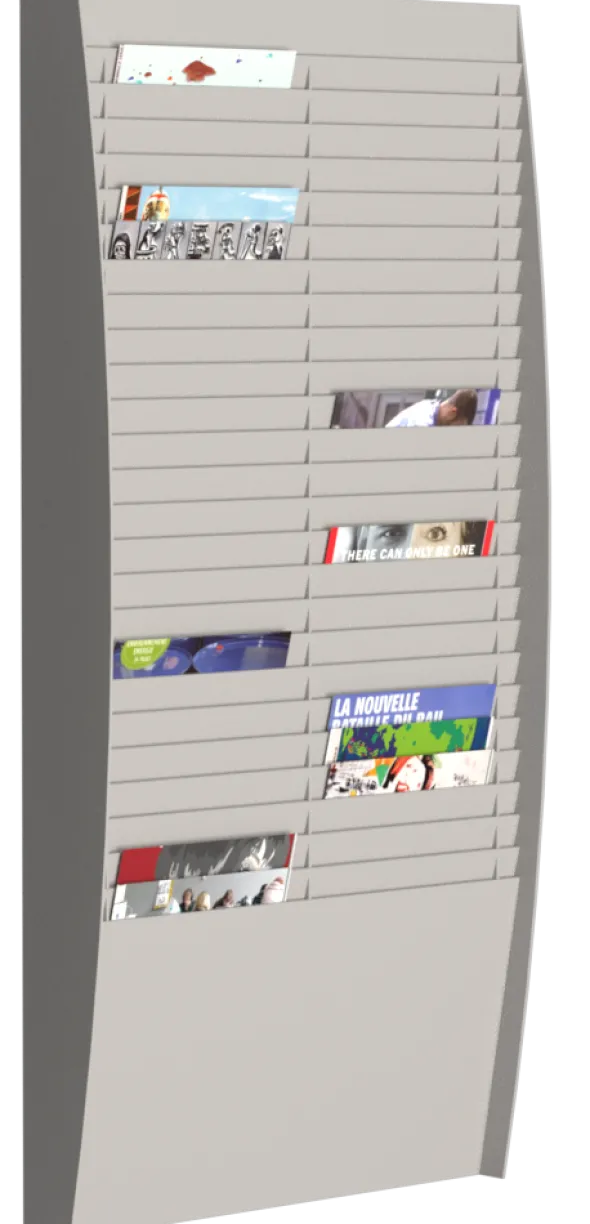 Trieur mural vertical - polystyrène - 50 cases A4 - gris