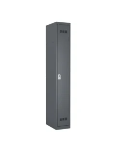 Vestiaire de bureau 1 colonne - gris anthracite - serrure moraillon sans piétement délai court