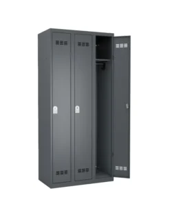 Vestiaire de bureau 3 colonnes serrure à clé ou moraillon