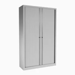 Vestiaire double métallique Corial - h. 198 x l. 120 cm - unicolore - fermeture rideaux