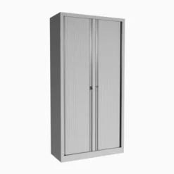 Vestiaire double métallique Corial - h. 198 x l. 100 cm - unicolore - fermeture rideaux