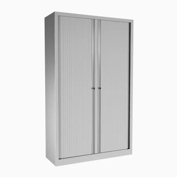 Vestiaire double métallique Etic - h. 198 x l. 120 cm - unicolore - fermeture rideaux 2 serrures -