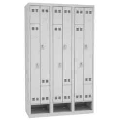 Vestiaire gain de place portes en L - 3 colonnes - avec niche à chaussure - serrure à clé ou moraillon