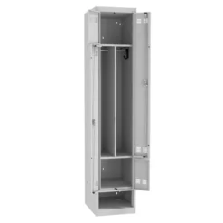 Vestiaire gain de place portes en L - 1 colonne - avec niche à chaussure - serrure à clé ou moraillon
