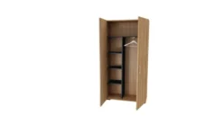 Vestiaire mélaminé Epure - h. 197 x l. 100 cm - 1/2 penderie - portes battantes