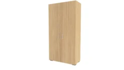 Vestiaire mélaminé Epure - h. 197 x l. 100 cm - 1/2 penderie - portes battantes