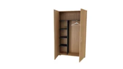 Vestiaire mélaminé Epure - h. 197 x l. 120 cm - 1/2 penderie - portes battantes