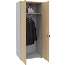 Vestiaire mélaminé Majesty - h. 183 x l. 80 cm - penderie - 1 tablette mélaminé avec tringle porte cintres