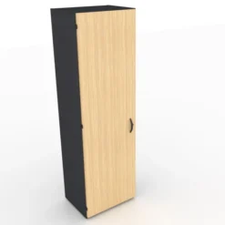 Vestiaire mélaminé placage bois Amphitéo - h. 197 x l. 60 cm - 1 porte battante