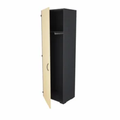 Vestiaire mélaminé placage bois Amphitéo - h. 197 x l. 60 cm - 1 porte battante
