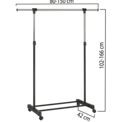 Vestiaire mobile extensible Extend - chrome et noir