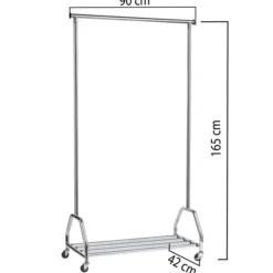Vestiaire mobile galerie basse Groom - chrome
