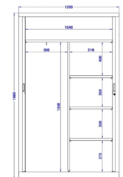 Vestiaire métallique Evidence - h. 198 x l. 120 cm - demi-penderie - unicolore - fermeture rideaux