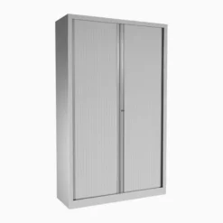 Vestiaire métallique Evidence - h. 198 x l. 120 cm - demi-penderie - unicolore - fermeture rideaux
