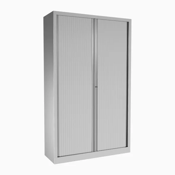 Vestiaire métallique Evidence - h. 198 x l. 120 cm - demi-penderie - unicolore - fermeture rideaux