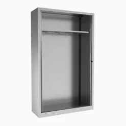 Vestiaire métallique Evidence - h. 198 x l. 120 cm - unicolore - fermeture rideaux