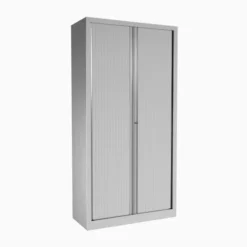 Vestiaire métallique Evidence - h. 198 x l. 100 cm - unicolore - fermeture rideaux
