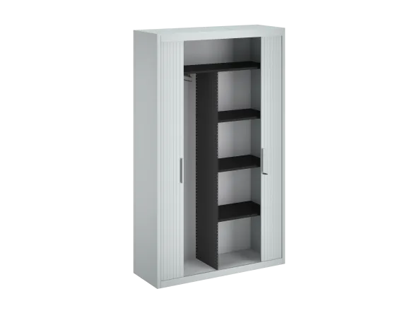 Vestiaire métallique Frameone II - h. 198 x l. 120 cm - demi-penderie - fermeture rideaux