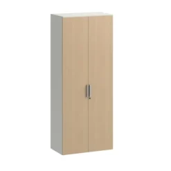 Vestiaire métallique mélaminé Fusion - h. 198 x l. 80 cm - demi-penderie - portes battantes mélaminé