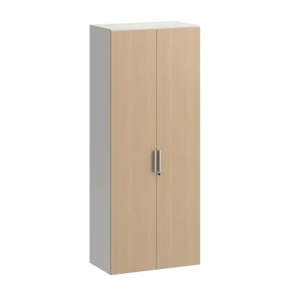 Vestiaire métallique mélaminé Fusion - h. 198 x l. 80 cm - demi-penderie - portes battantes mélaminé