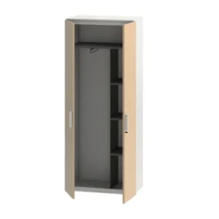 Vestiaire métallique mélaminé Fusion - h. 198 x l. 80 cm - demi-penderie - portes battantes mélaminé
