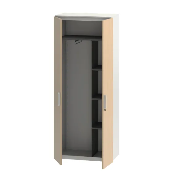 Vestiaire métallique mélaminé Fusion - h. 198 x l. 80 cm - demi-penderie - portes battantes mélaminé