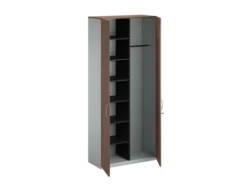 Vestiaire placage bois/mélaminé FrameOne II Manager - l. 100 x h. 229 cm - 1/2 penderie - portes battantes