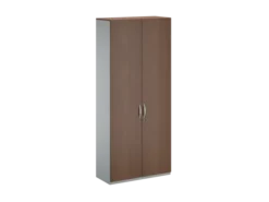 Vestiaire placage bois/mélaminé FrameOne II Manager - l. 100 x h. 229 cm - 1/2 penderie - portes battantes