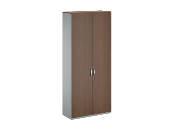Vestiaire placage bois/mélaminé FrameOne II Manager - l. 100 x h. 229 cm - 1/2 penderie - portes battantes