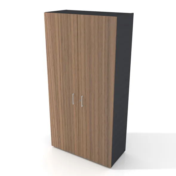 Vestiaire placage bois/mélaminé Epure Manager - h. 197 x l. 100 cm - 1/2 penderie - portes battantes