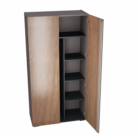 Vestiaire placage bois/mélaminé Epure Manager - h. 197 x l. 100 cm - 1/2 penderie - portes battantes