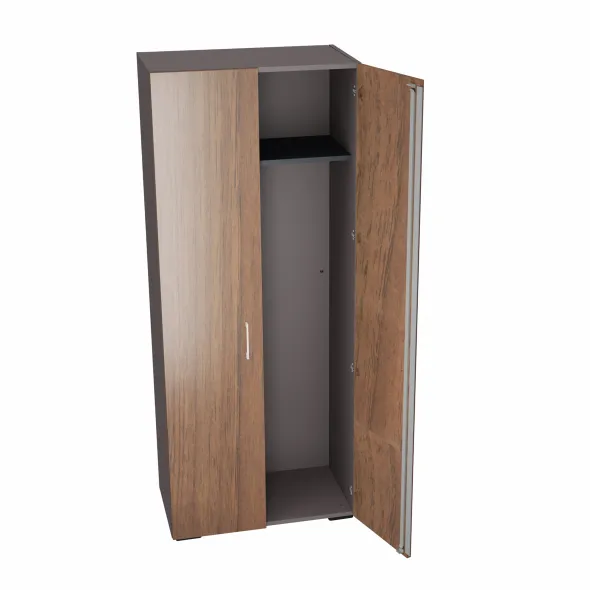 Vestiaire placage bois/mélaminé Epure Manager - h. 197 x l. 80 cm - penderie - portes battantes